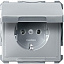 Розетка с крышкой с заземлением , qf sd (алюминий) Merten Schneider Electric. Вид 1.