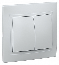 ВС10-2-0-КБ Выключатель 2кл 10А КВАРТА (белый) ИЭК. Вид 1