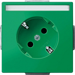 Розетка 45˚ для спец.сетей с полем для надписи, qf sd (зеленый) Merten Schneider Electric. Вид 1