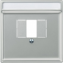 Центральная накладка для Механизма TAE/AUDIO/USB поле для надписи, sd (сталь) Merten Schneider Electric. Вид 1