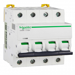 iC65N 4P 32А Автоматический выключатель 4-полюсный, 32А, 6кА (хар-ка C) Schneider Electric. Вид 1
