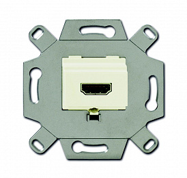 261/31-500 Механизм HDMI-розетки/разъёма, HDMI-type A, Full HD, 20 полюсов, цвет слоновая кость ABB. Вид 1