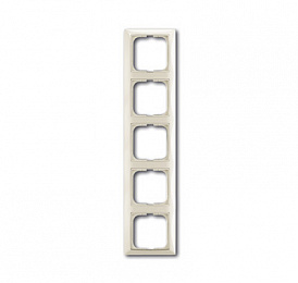 2515-96-507 Рамка 5-постовая с декоративной накладкой (шале/белый) Basic 55 ABB. Вид 1