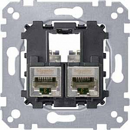 Розетка компьютерная 2хRJ45 кат.6A STP Actassi Merten Schneider Electric. Вид 1
