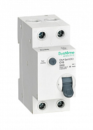 Дифф. автомат 1P+N, 10А, 30mA, тип A, 6kA (хар-ка C) City9 Systeme Electric. Вид 1