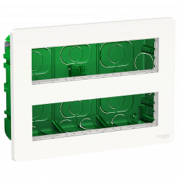 Блок скрытой установки 2х4 антибактериальный Unica System+ Schneider Electric. Вид 1