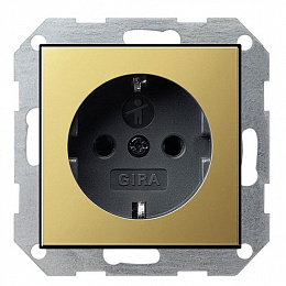 Розетка с заземлением (латунь) System 55 Gira. Вид 1