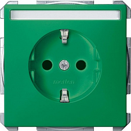 Розетка 45˚ для спец.сетей с полем для надписи, qf sd (рубиновый) Merten Schneider Electric. Вид 1