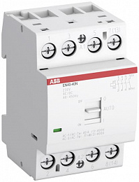 EN40-40N-06 Контактор модульный с ручным управлением (40А АС-1, 4НО) 230В AC/DC ABB. Вид 1