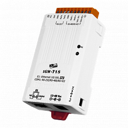 Компактный шлюз Modbus TCP в Modbus RTU/ASCII, PoE, 1xRS-232/422/485 ICP DAS. Вид 1