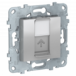 Розетка компьютерная, RJ45, одиночная, кат. 6 utp (бежевый) Unica New Schneider Electric. Вид 1