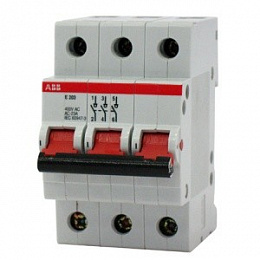 E203r 80A Рубильник 3-х пол. модульный 80A (красная ручка) ABB. Вид 1