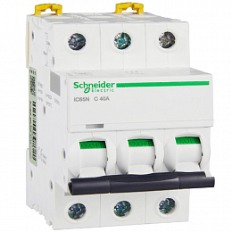 iC65N 3P 40А Автоматический выключатель 3-полюсный, 40А, 6кА (хар-ка C) Schneider Electric. Вид 1