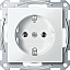 Розетка с лицевой панелью, без защитных шторок (белый) Merten Schneider Electric. Вид 1.