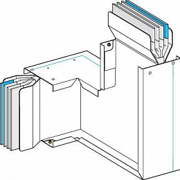 Z-образная секция угловая на ребро и плашмя n2, 3l+pe, al, 2000а Schneider Electric. Вид 1