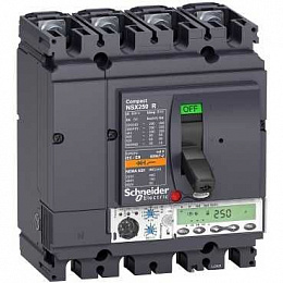 4п автом.выкл. m6.2e 100a nsx250r(200ка при 415в, 45ка при 690b) Schneider Electric. Вид 1