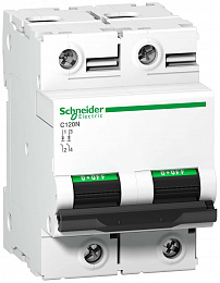 C120N 2P 63A Автоматический выключатель 2-полюсный, 63А, 10кА (хар-ка D) Schneider Electric. Вид 1