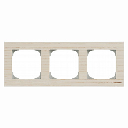 8573 FR Рамка 3-постовая (дерево белый ясень) SKY ABB. Вид 1