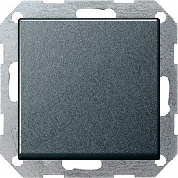 Переключатель 1-клавишный, перекрестный, кнопочный (антрацит) System 55 GIRA. Вид 1