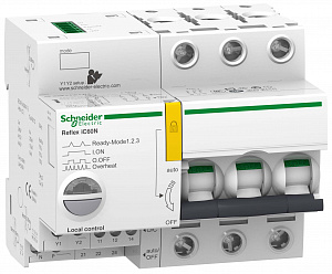 iC60N 3P 25A Автоматический выключатель 3-полюсный, 25А, 6kA (хар-ка D) Reflex Ti24 Schneider Electric. Вид 1