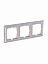 2513-92-507 Рамка 3-постовая с декоративной накладкой (слоновая кость) Basic55 ABB. Вид 2.