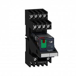 Реле+колодка 4C/O ~24В, 6А + маркировка+скоба Schneider Electric. Вид 1