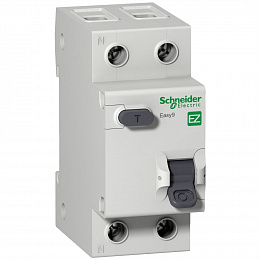 Дифф. автомат 1P+N 20A 30mA, тип АC, 4.5kA, (хар-ка C) EASY 9 Schneider Electric. Вид 1