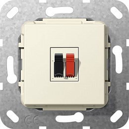 Розетка для подключения динамиков (кремовый глянцевый) System 55 GIRA. Вид 1