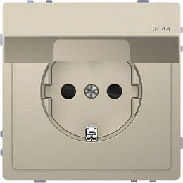 Розетка 16А с з/к и крышкой IP44 (сахара) Merten D-Life Schneider Electric. Вид 1