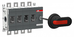 OT200E40P Рубильник 4-х полюсный на 200А (c ручкой и переходником) ABB. Вид 1