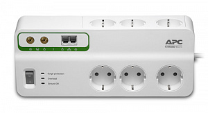 Cетевой фильтр, 6 розеток, кабель 3м, белый Schneider Electric. Вид 1