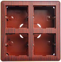 Коробка 4-постовая, подъемная для наружного монтажа с рамкой (мореный дуб) Wessen 59 Schneider Electric. Вид 1