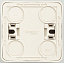 Розетка без заземления, со шторками, О/У, 16А, 250В (кремовый) Этюд Systeme Electric. Вид 1.