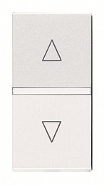 N2144 BL Механизм выключателя жалюзи кнопочный, без фиксации, 1-модульный, Zenit, альпийский белый ABB. Вид 1