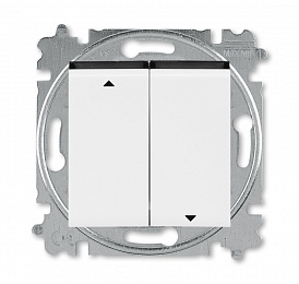 3559H-A89445 62W Выключатель жалюзи 2-кл. с фиксацией, Levit, белый/дымчатый чёрный ABB. Вид 1