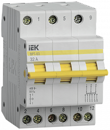 ВРТ-63 Выключатель-разъединитель трехпозиционный 3P 32А IEK. Вид 1