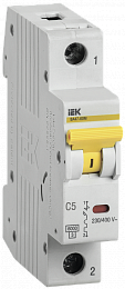 ВА47-60 Автоматический выключатель 1-полюсный, 5А, 6kA (хар-ка C) ИЭК. Вид 1