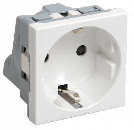 Розетка силовая 2к+з, 2 модуля (белая) РКС-20-30-П ИЭК. Вид 1