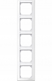 Рамка 5-постовая с полем д/надп. верт. устан, sm (полярный белый) Merten M-Smart Schneider Electric. Вид 1