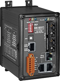 Индустриальный коммутатор: 3х10/100 Base-T Ethernet, 2х100 Base-FX (Single Mode) тип SC, Redundant Ring IP30 металлический корпус ICP DAS. Вид 1