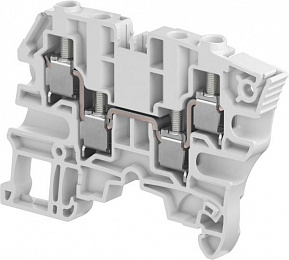 Клемма винтовая ZS6-4S, серая - 6 мм2, 4 зажима TYCO. Вид 1