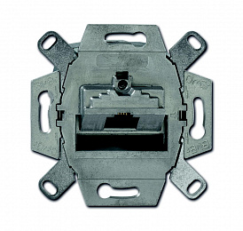 218/11-101-507 Механизм 1-постовой компьютерной розетки RJ45 (кат.6е) экранированная ABB. Вид 1