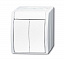 2621 WN-54-205-101 Кнопка 2-клавишная, НОК, с 2-мя раздельными цепями, IP44, для открытого монтажа, серия ocean, цвет альпийский белый ABB. Вид 1.