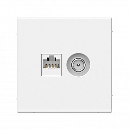 Розетка двойная TV + компьютерная RJ45, кат. 5Е (лотос) ARTGALLERY Systeme Electric. Вид 1