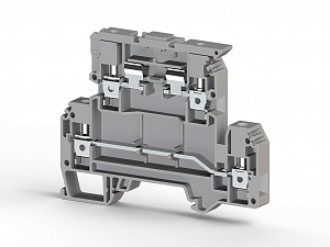 AVK 4 FS Клеммник 2-х ярус. с держ. предохранителя на DIN-рейку 4мм² (серый) Klemsan. Вид 1