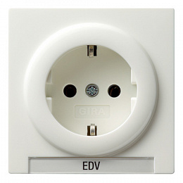 Розетка с заземлением (белый) S-Color Gira. Вид 1