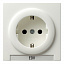 Розетка с заземлением (белый) S-Color Gira. Вид 1.