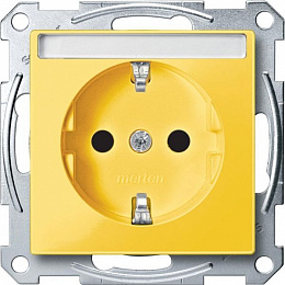 Розетка для спец.сетей с полем для надписи, qf sm (желтый) Merten Schneider Electric. Вид 1