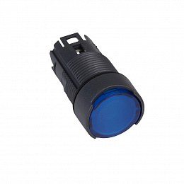 Круглая кнопка с подсветкой 16мм, пластик, синяя Schneider Electric. Вид 1