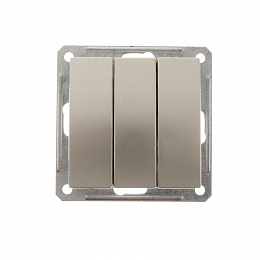 Выключатель 3-клавишный, 16АХ, механизм (шампань) Wessen 59 Schneider Electric. Вид 1